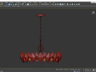 LENORA chandelier made of metal and glass Low-poly 3D model