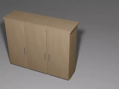 Cabinet wooden wardrobe 3D model