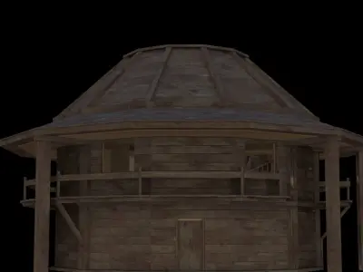 wooden house Low-poly 3D model