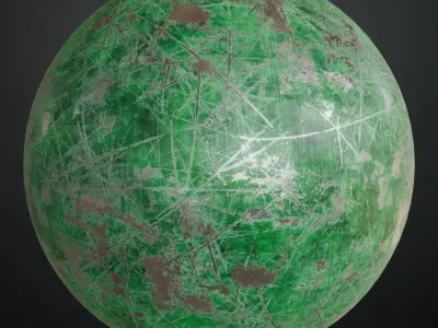Dirty Painted Green Metal Surface PBR Seamless Texture