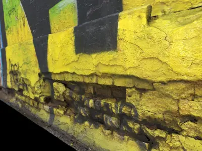 Graffiti Wall - 3d Photoscan Low-poly 3D model