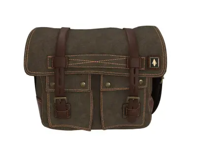 Haversack Rebel Gray Color 3D Model Low-poly 3D model