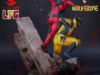 Deadpool and Wolverine 3D print model