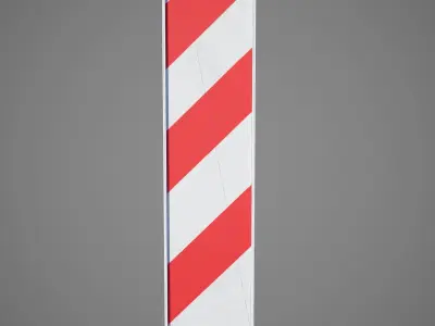 Warning pole Low-poly 3D model