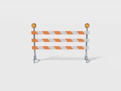 Street barriers Low-poly 3D model