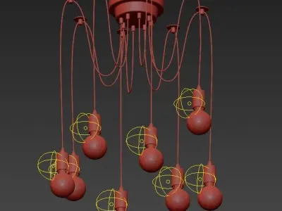 Gut Aussehende Ecke Draht Pendelleuchte 3D model