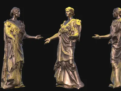 Sappho Greek Poet statue sculpture  3D model