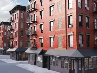 New York corner building Low-poly 3D model