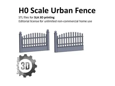 H0 Urban Fence System 3D print model