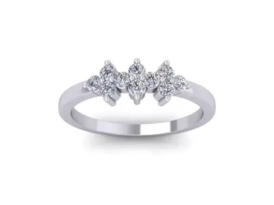 Light Weight Engagement Ring 3d Model and Render  3D print model