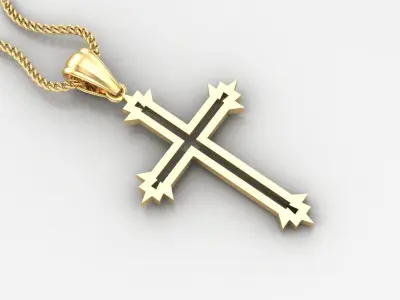 Cross Light Gold 4CP060 3DM STL 3D print model