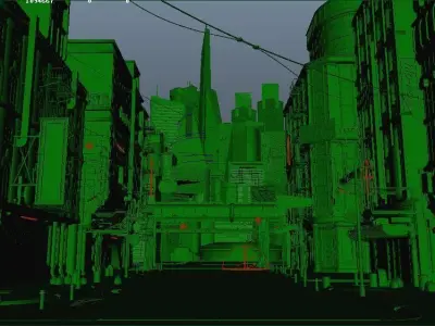 cyber city street 3D model