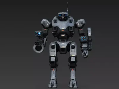 Sci-Fi Combat Robot PBR 3D Model 3D model