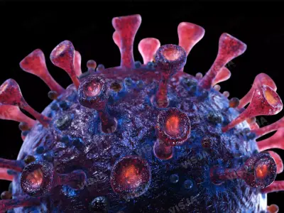 Coronavirus SARS-CoV-2 - Violet -SCENE Low-poly 3D model