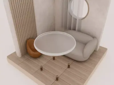 Interior Animation Scene Cinema 4D Redshift Project 3D model