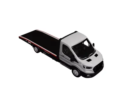 Modern Generic Flatbed Truck Contemporary Utility Transport 04 3D model