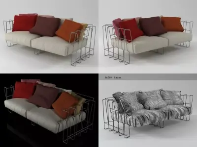 Hoop sofa 200 Free 3D model