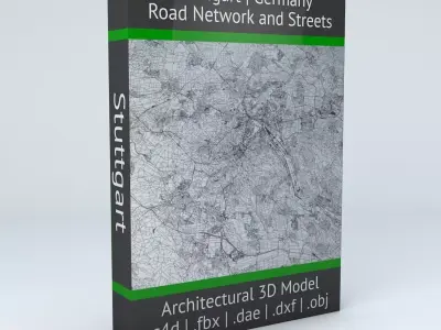 Stuttgart Road Network and Streets 3D model