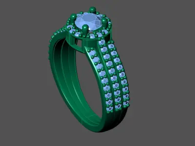 Women Rings 3DM STL Womens Rings DiamondDetails 3D print model 3D print model