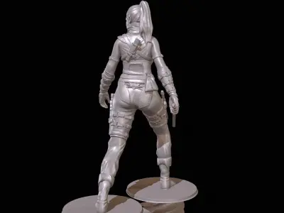 Armed Female Warrior  High Poly for 3D Print 3D print model