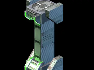 Mechanical-wall column 3D model