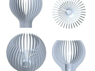 Lamella lamp shade - hanging or standing 3D print model