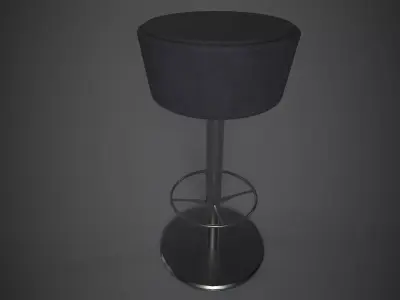 Stool floor lamp with shade Low-poly 3D model