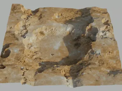 Crater 3D model 2 level of details 3D model