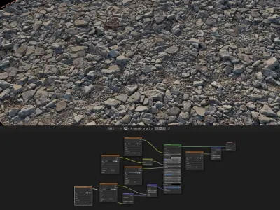 The surface of Concrete debris 3D model