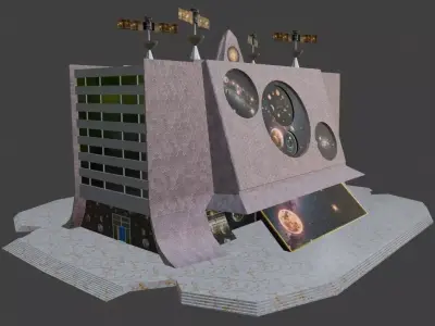 Scientific Building 111 Low-poly 3D model