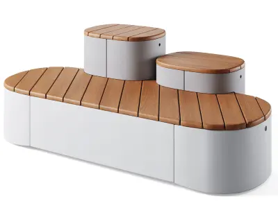 Park benches Urban Islands set2 by mmcite 3D model