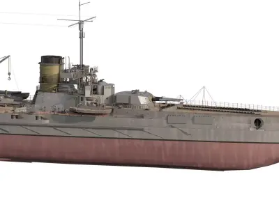 IMPERIAL GERMAN NAVY MARINE BATTLECRUISER 3D model