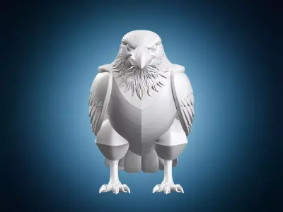 Raven Bird Sculpture 3D print model