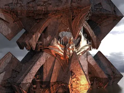 Sci-Fi Egyptian Maze cathedral 3D model