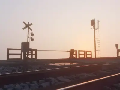 Japanese Railway Crossing Kit 3D model