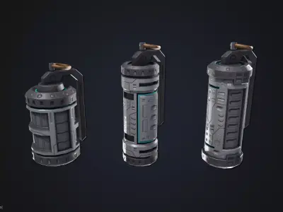 Sci fi grenade Low-poly 3D model