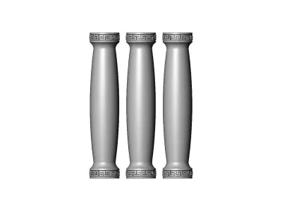 Rounded greek key model making miniature pillar columns 3D print model