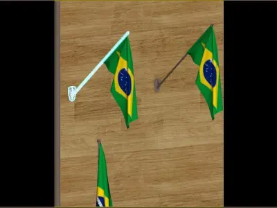 Flag Brasil Low-poly 3D model