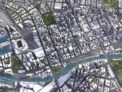 Melbourne Low-poly 3D model
