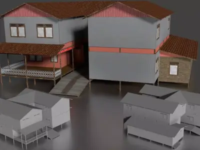 Rumah Kayu Panggung Tingkat 011-020 FBX 3D model