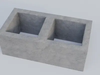 Concrate Block Low-poly 3D model