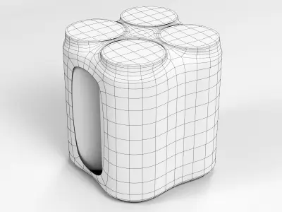 4 pack 400ml Sleek Shinkwrapped Beverage Cans 3D model 3D model