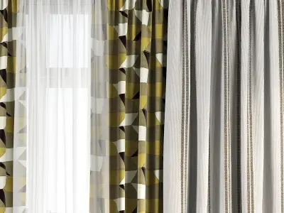 Curtain Set 124 3D model