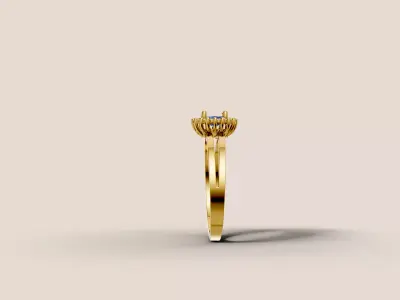 Halo Split Shank Ring 3D Model 3D print model