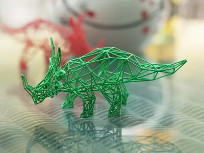 Styracosaurus Wireframe 3D print model