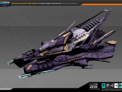 SF Alien ComanderShip A4 Low-poly 3D model