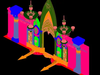Game Advanced Collection Area - Entrance Gate 01 3D model