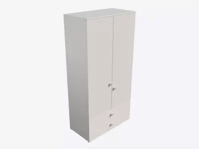 Cilek Montes White 2-door Wardrobe 3D model