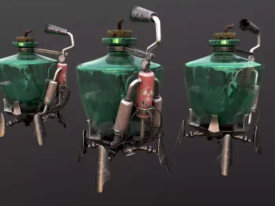 Next generation bottled bombs Low-poly 3D model
