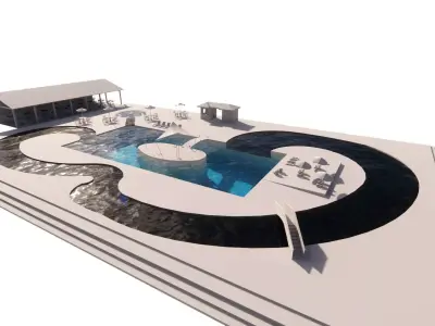 Swimming pool 3D model 13